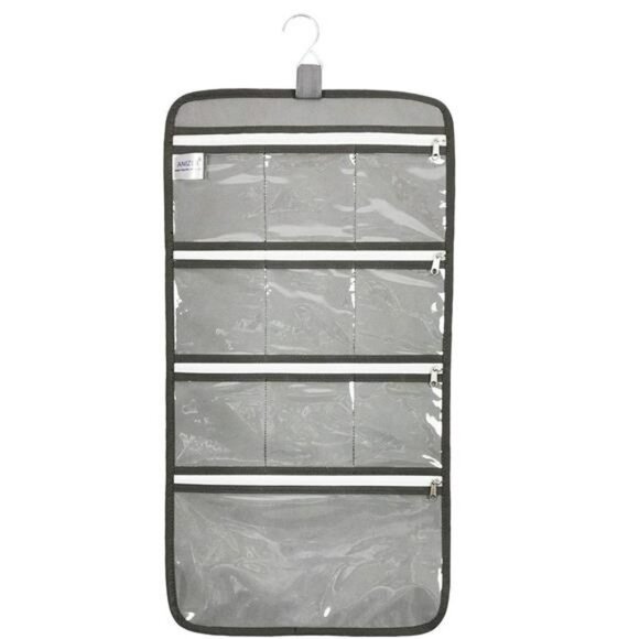 Hanging Jewelry Organizer Travel Storage Bag with 10 Clear Zipper Pockets Closet - Picture 6 of 7